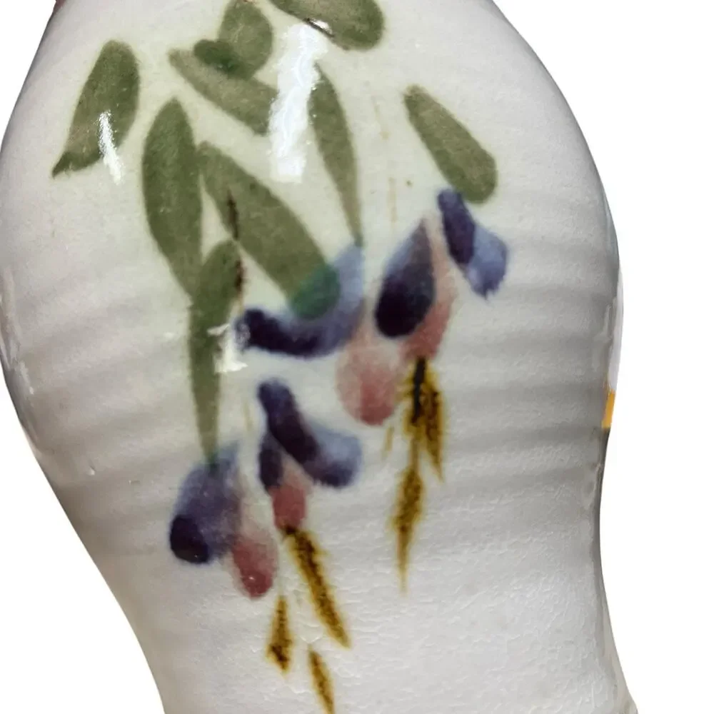 Vase Art Pottery Abstract Floral Stoneware Vintage Volup Handmade Flower Fairy